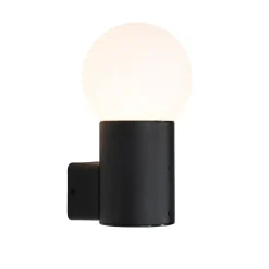 Buitenverlichting|Wandlampen-QAZQA wandlampen buiten huma zwart e27