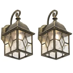 Buitenverlichting|Wandlampen-QAZQA wandlampen buiten london bruin e27