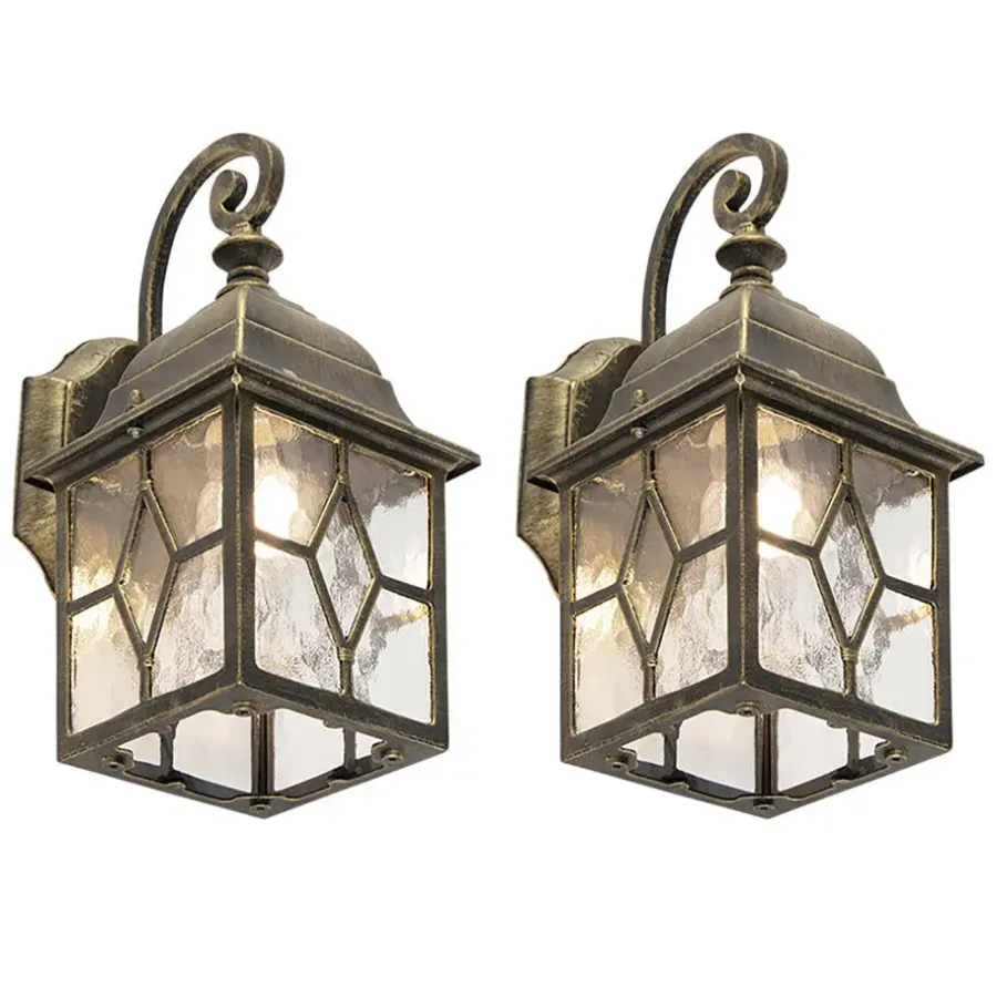 Buitenverlichting|Wandlampen-QAZQA wandlampen buiten london bruin e27