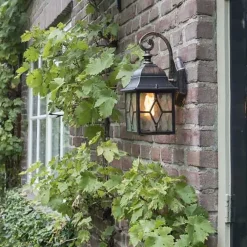 Buitenverlichting|Wandlampen-QAZQA wandlampen buiten london bruin e27