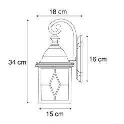 Buitenverlichting|Wandlampen-QAZQA wandlampen buiten london bruin e27