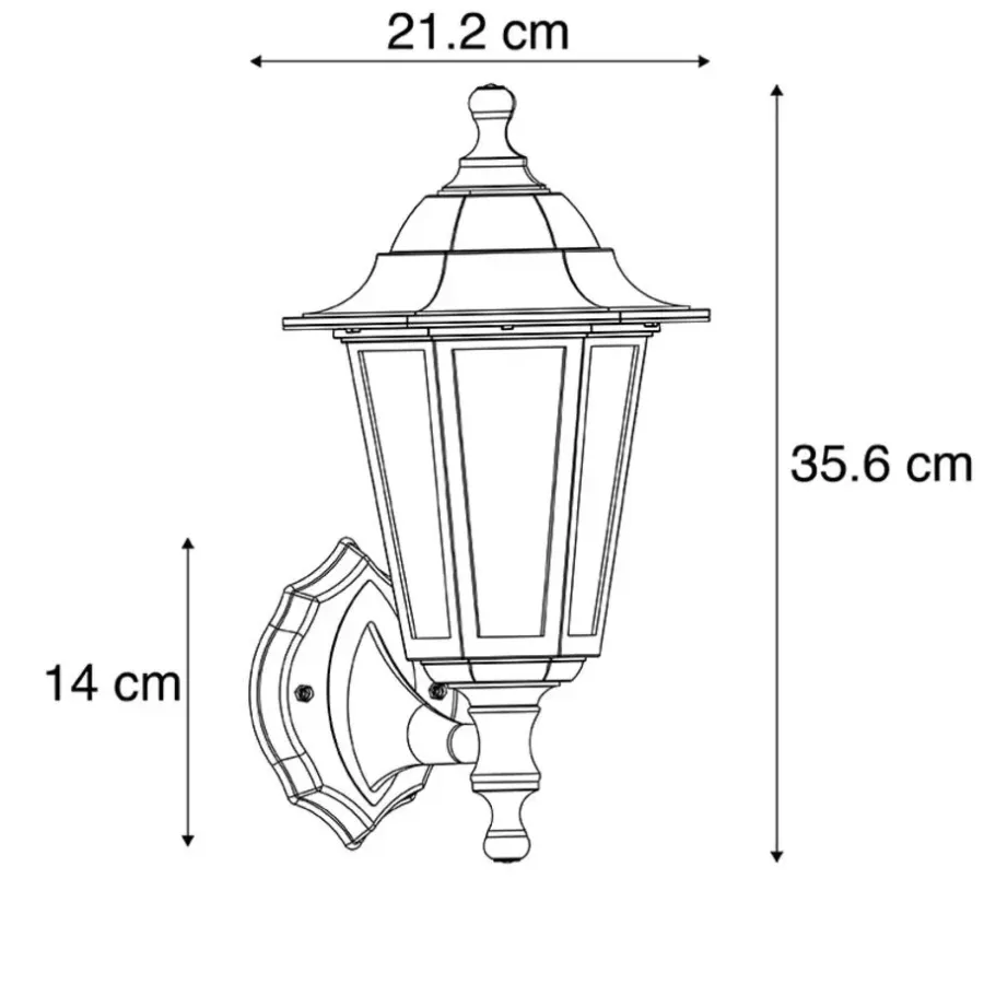 Wandlampen-QAZQA wandlampen buiten new haven goudkleurig e27