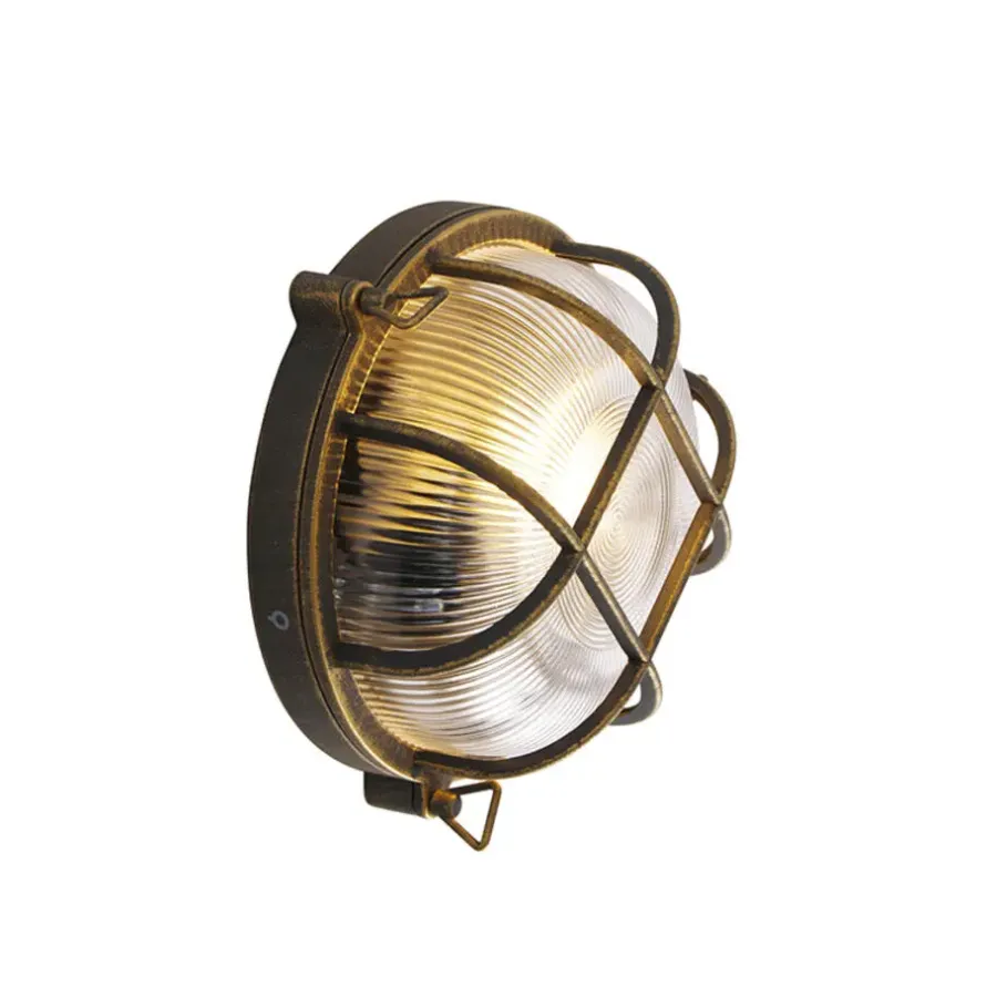 Wandlampen-QAZQA wandlampen buiten nautica goudkleurig e27