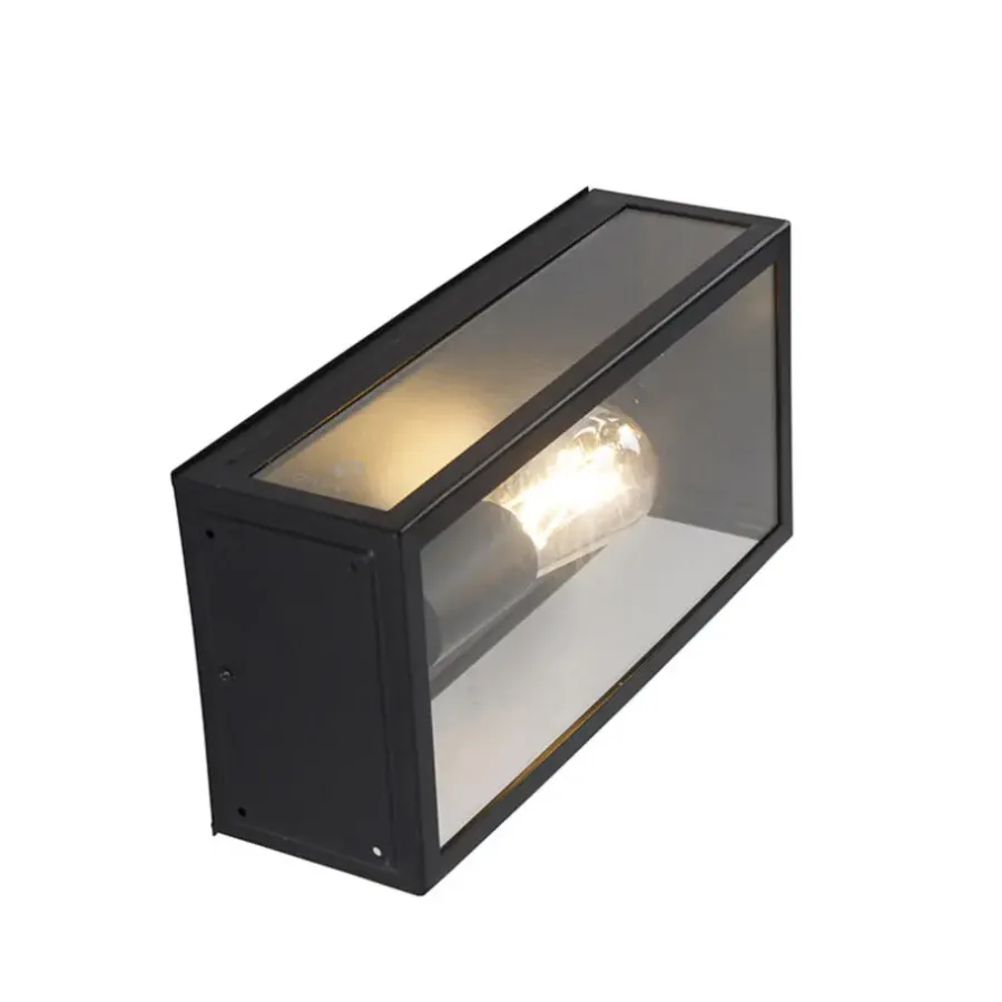 Buitenverlichting|Wandlampen-QAZQA wandlampen buiten rotterdam zwart e27