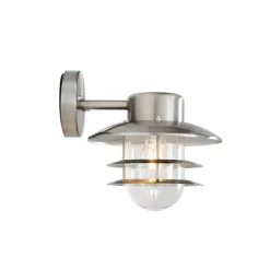QAZQA wandlampen buiten shell zilverkleurig e27