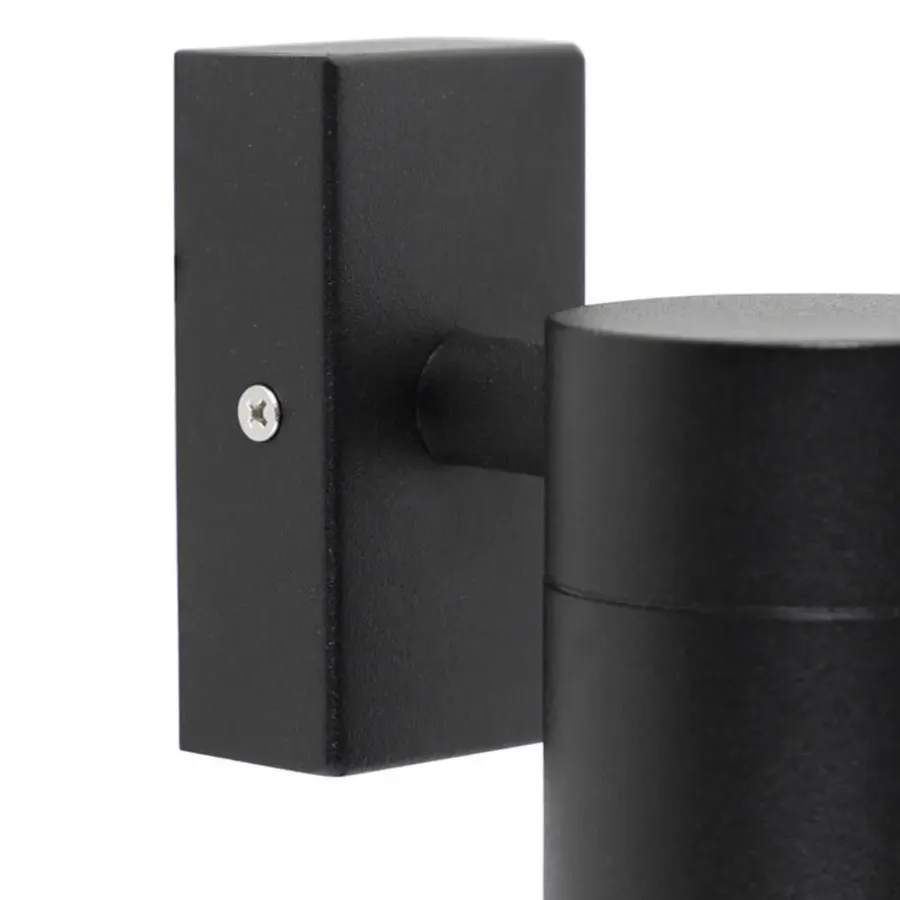 QAZQA wandlampen buiten solo zwart gu10