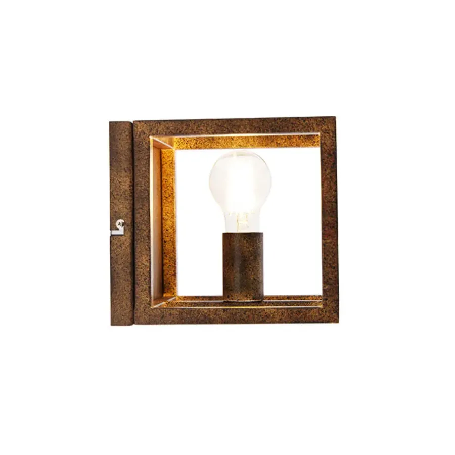 QAZQA wandlampen cage bruin e27