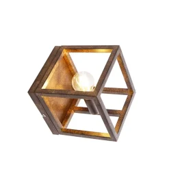 QAZQA wandlampen cage bruin e27