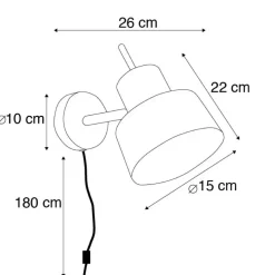 QAZQA wandlampen chappie zwart e27