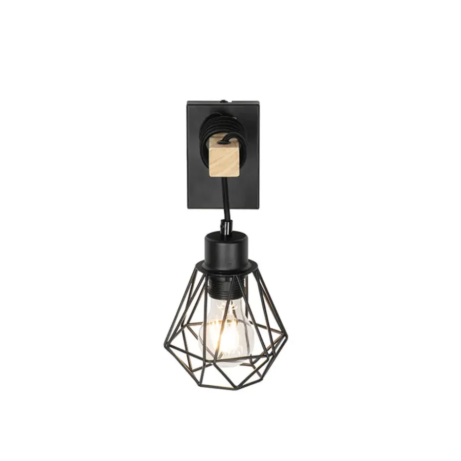 Wandlampen-QAZQA wandlampen chon zwart e27
