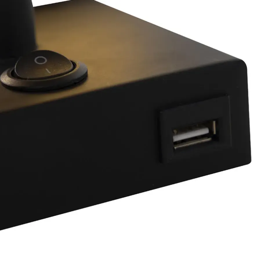QAZQA wandlampen combi zwart e27