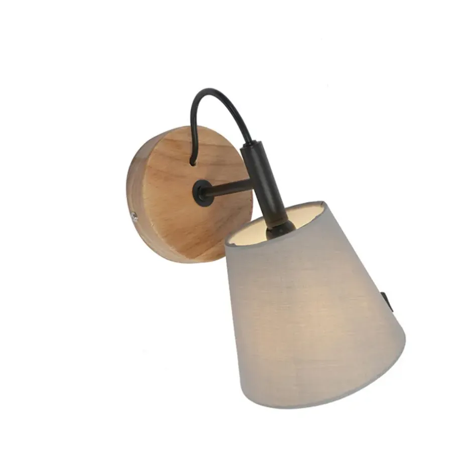 QAZQA wandlampen cupy grijs e14