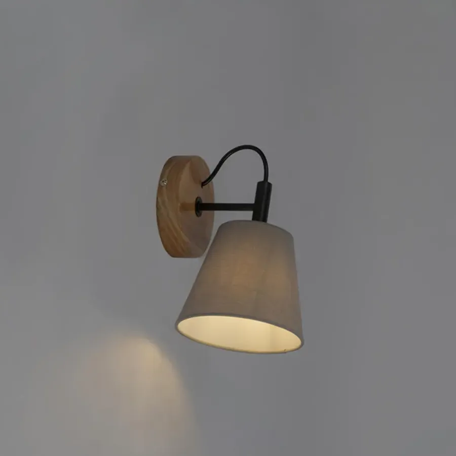 QAZQA wandlampen cupy grijs e14