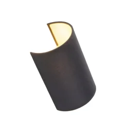 Wandlampen-QAZQA wandlampen drum zwart e27