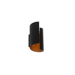 Wandlampen-QAZQA wandlampen faldo zwart g9