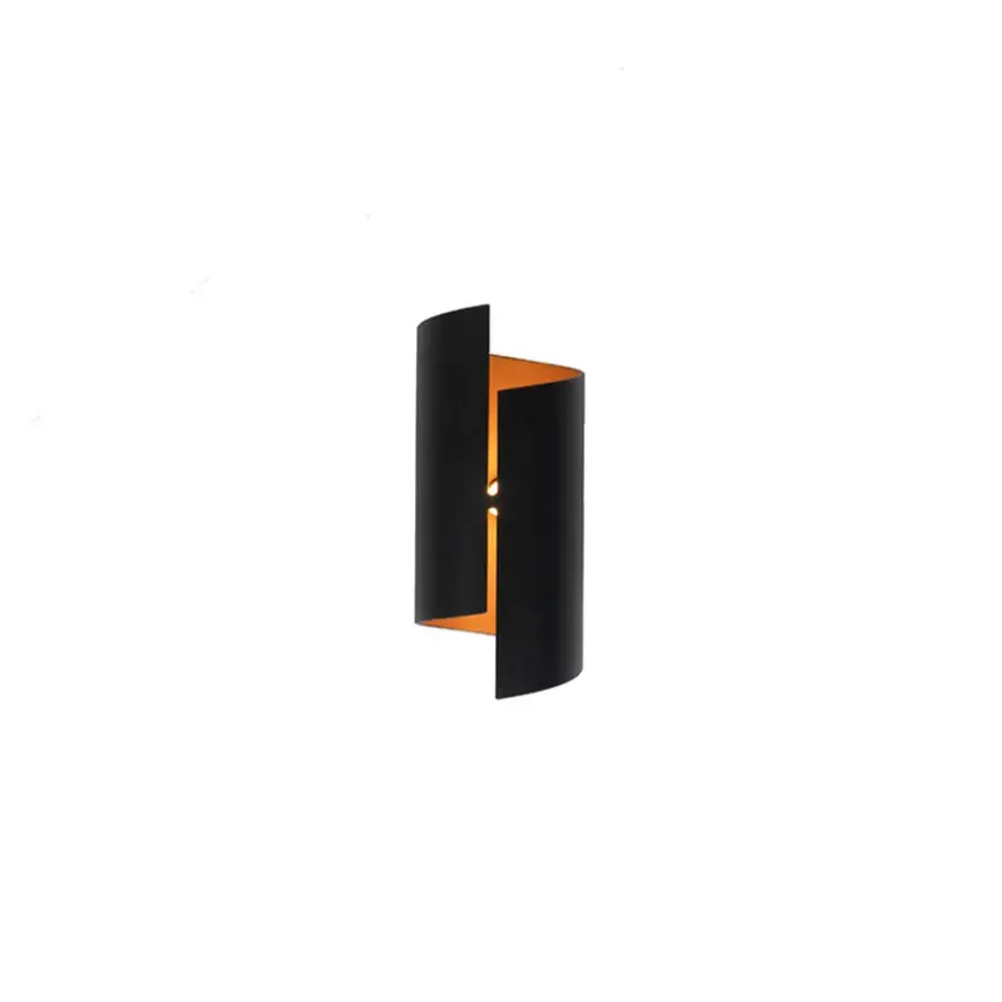 Wandlampen-QAZQA wandlampen faldo zwart g9