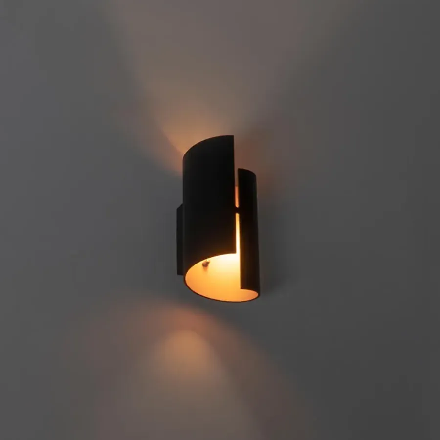 Wandlampen-QAZQA wandlampen faldo zwart g9