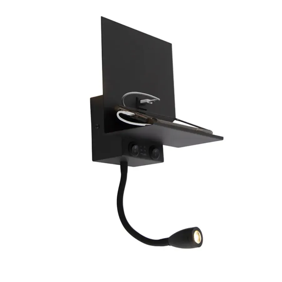 Wandlampen-QAZQA wandlampen flero zwart g9