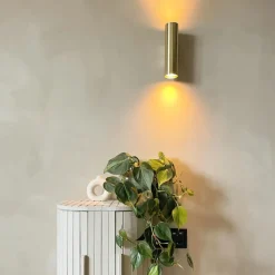 QAZQA wandlampen jeana goudkleurig gu10