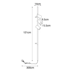 Wandlampen-QAZQA wandlampen jeana luxe zwart gu10