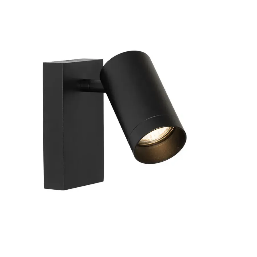 Wandlampen-QAZQA wandlampen jeana luxe zwart gu10