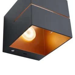 Wandlampen-QAZQA wandlampen joris groove zwart geïntegreerde led