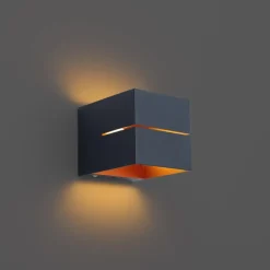 Wandlampen-QAZQA wandlampen joris groove zwart geïntegreerde led