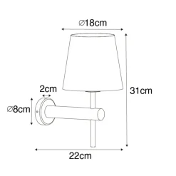 QAZQA wandlampen pluk goudkleurig e27