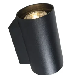 QAZQA wandlampen sandy zwart gu10
