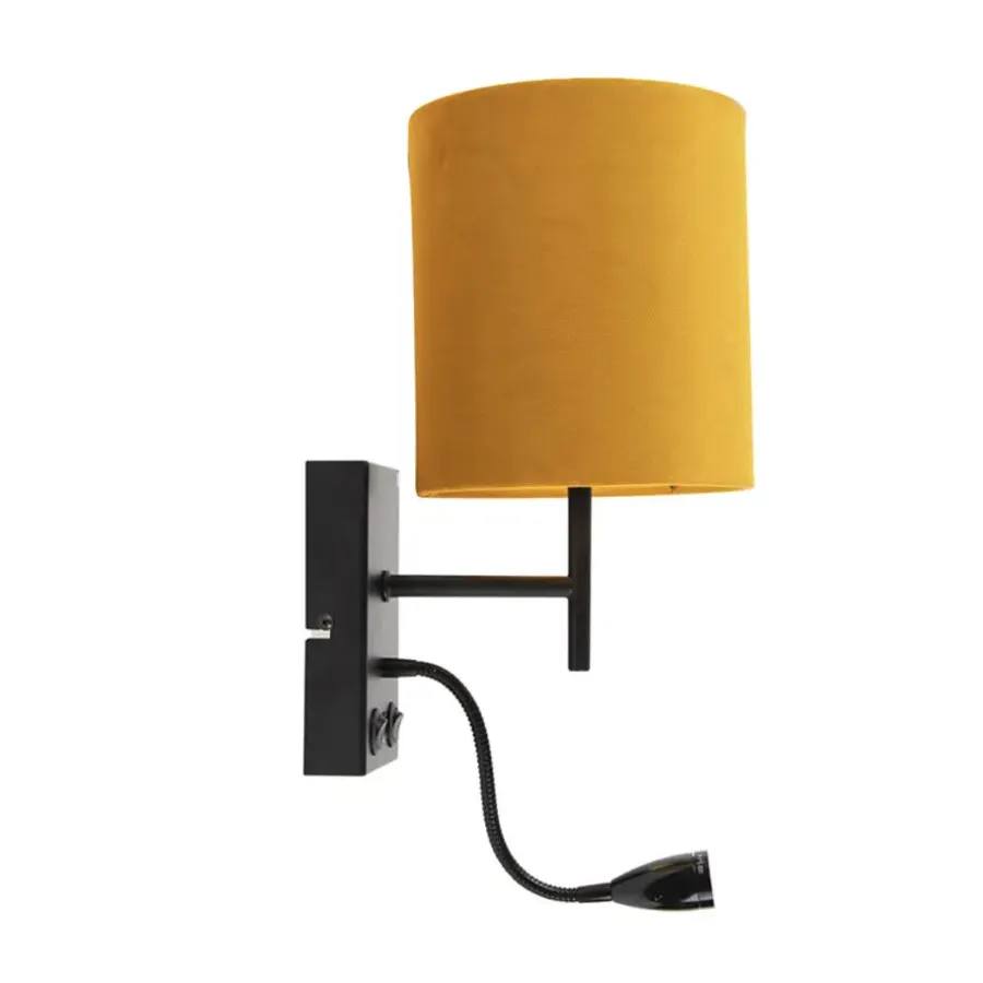 Wandlampen-QAZQA wandlampen stacca geel e27