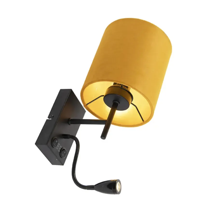 Wandlampen-QAZQA wandlampen stacca geel e27