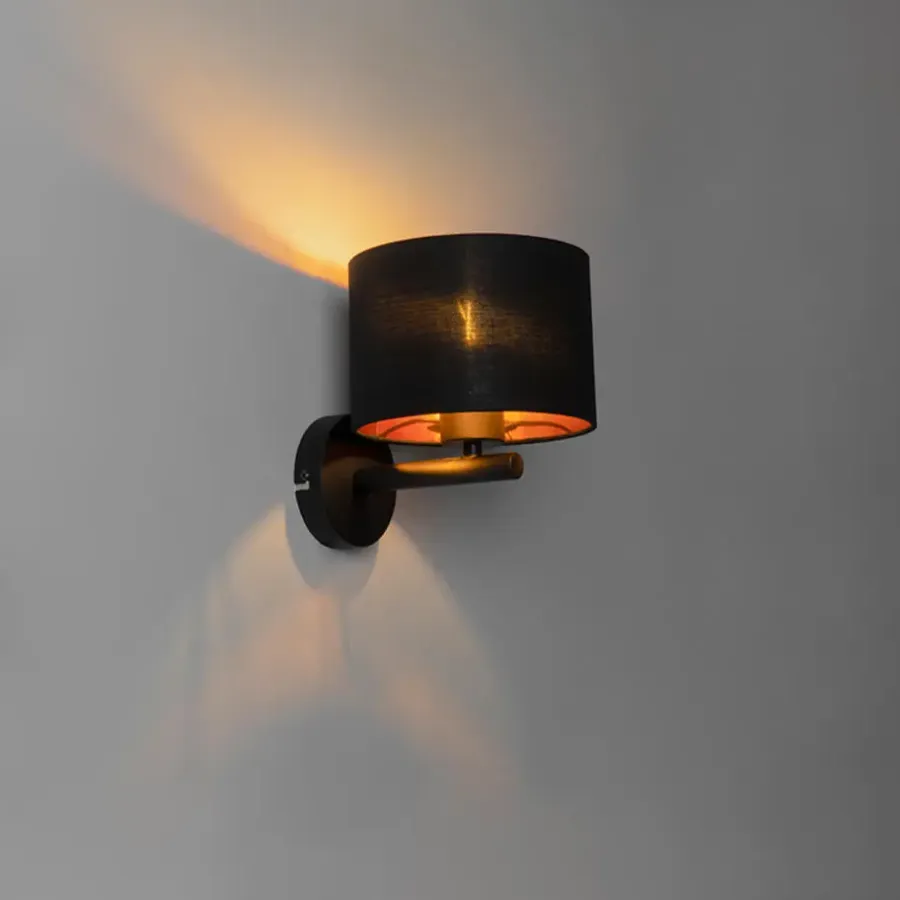 Wandlampen-QAZQA wandlampen vt zwart e27