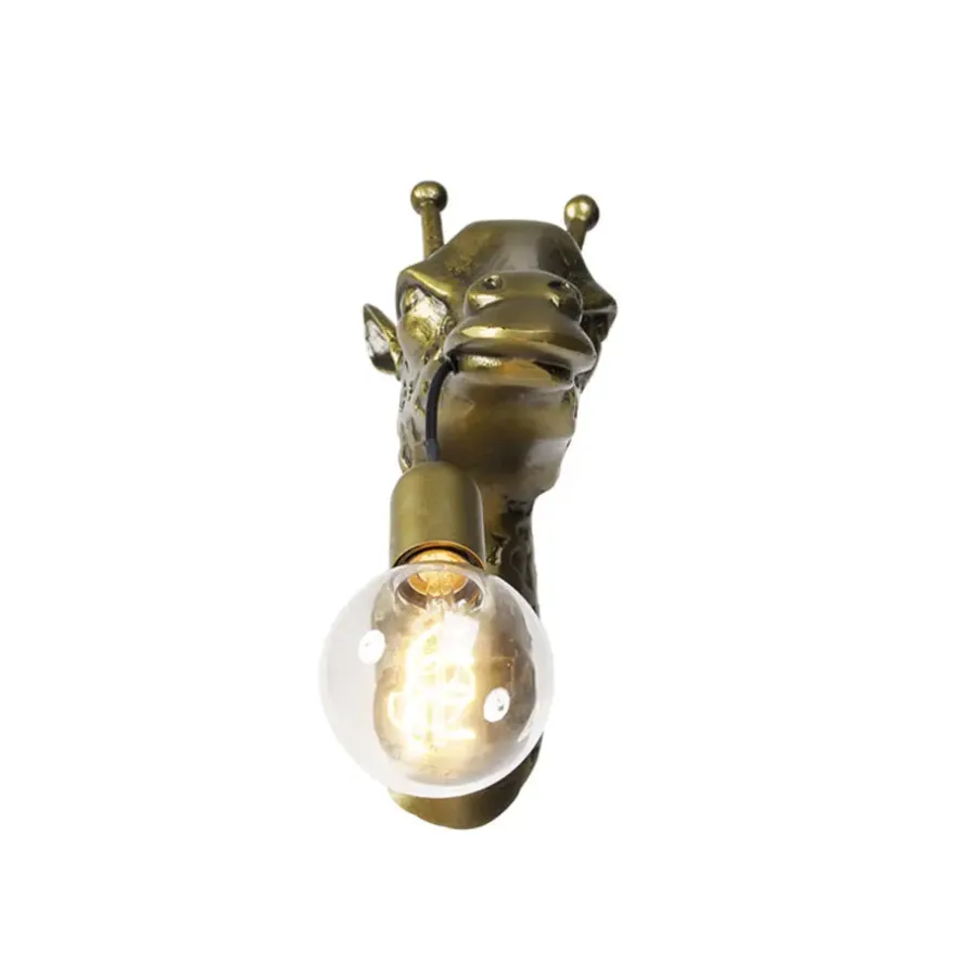 Wandlampen-QAZQA wandlampen wl-animal goudkleurig e27