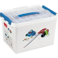 Sunware Q-line naaidoos met inzet 22L wit blauw