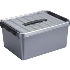 Opbergboxen-Sunware Q-line opbergbox 15L metaal zwart