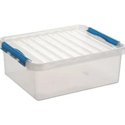 Opbergboxen-Sunware Q-line opbergbox 25L transparant blauw