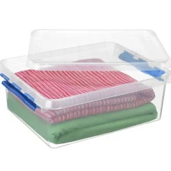 Opbergboxen-Sunware Q-line opbergbox 25L transparant blauw