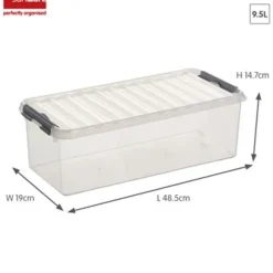 Sunware Q-line opbergbox 9,5L transparant metaal