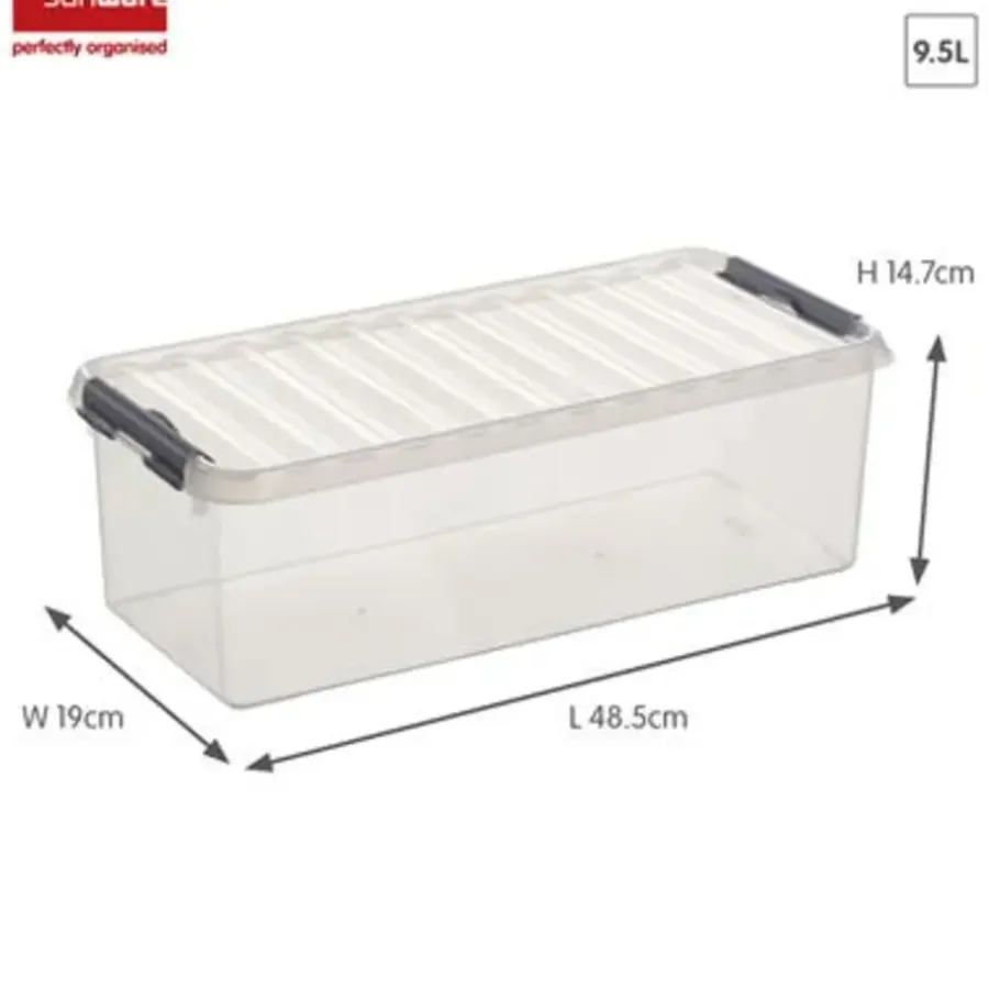 Sunware Q-line opbergbox 9,5L transparant metaal