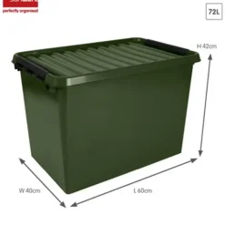 Sunware Q-line opbergbox recycled 72L groen zwart
