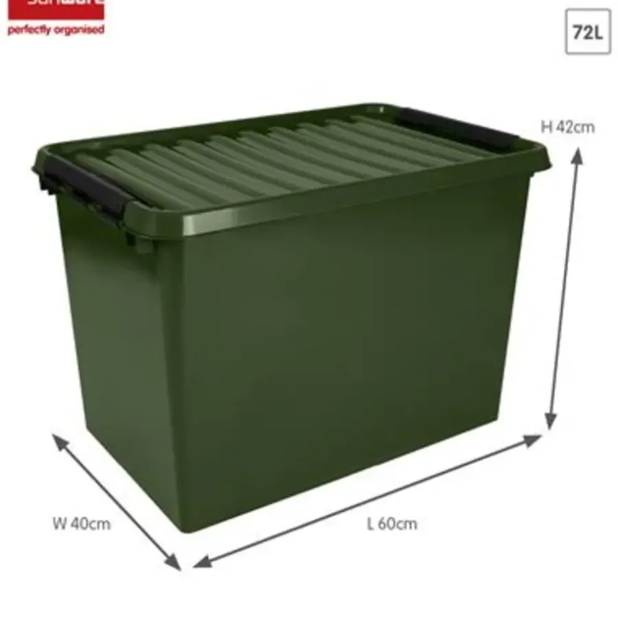 Sunware Q-line opbergbox recycled 72L groen zwart