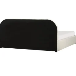2-Persoons Bedden-Beliani QUILLIEN - Bed met opbergruimte - Beige - 180 x 200 cm - Polyester
