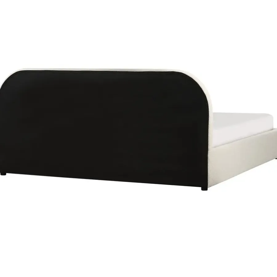 2-Persoons Bedden-Beliani QUILLIEN - Bed met opbergruimte - Beige - 180 x 200 cm - Polyester
