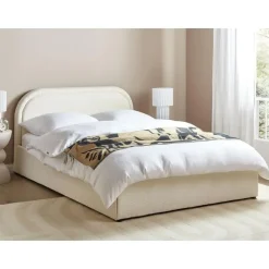 Beliani QUILLIEN - Bed met opbergruimte - Beige - 140 x 200 cm - Polyester