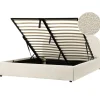 2-Persoons Bedden-Beliani QUILLIEN - Bed met opbergruimte - Beige - 160 x 200 cm - Polyester