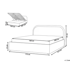 2-Persoons Bedden-Beliani QUILLIEN - Bed met opbergruimte - Beige - 160 x 200 cm - Polyester