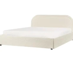 2-Persoons Bedden-Beliani QUILLIEN - Bed met opbergruimte - Beige - 160 x 200 cm - Polyester