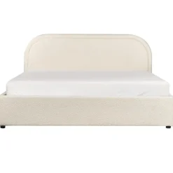 2-Persoons Bedden-Beliani QUILLIEN - Bed met opbergruimte - Beige - 160 x 200 cm - Polyester