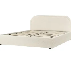 2-Persoons Bedden-Beliani QUILLIEN - Bed met opbergruimte - Beige - 160 x 200 cm - Polyester
