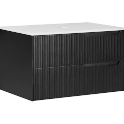 Leen Bakker QUINTELA - Badkamermeubel - Zwart - 80 x 52 cm - MDF
